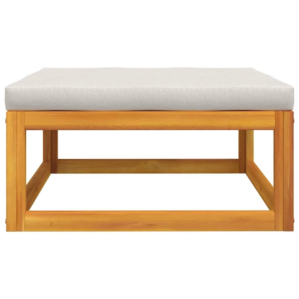 Outdoor Garden Lounge Set with Grey Cushions and Acacia Table