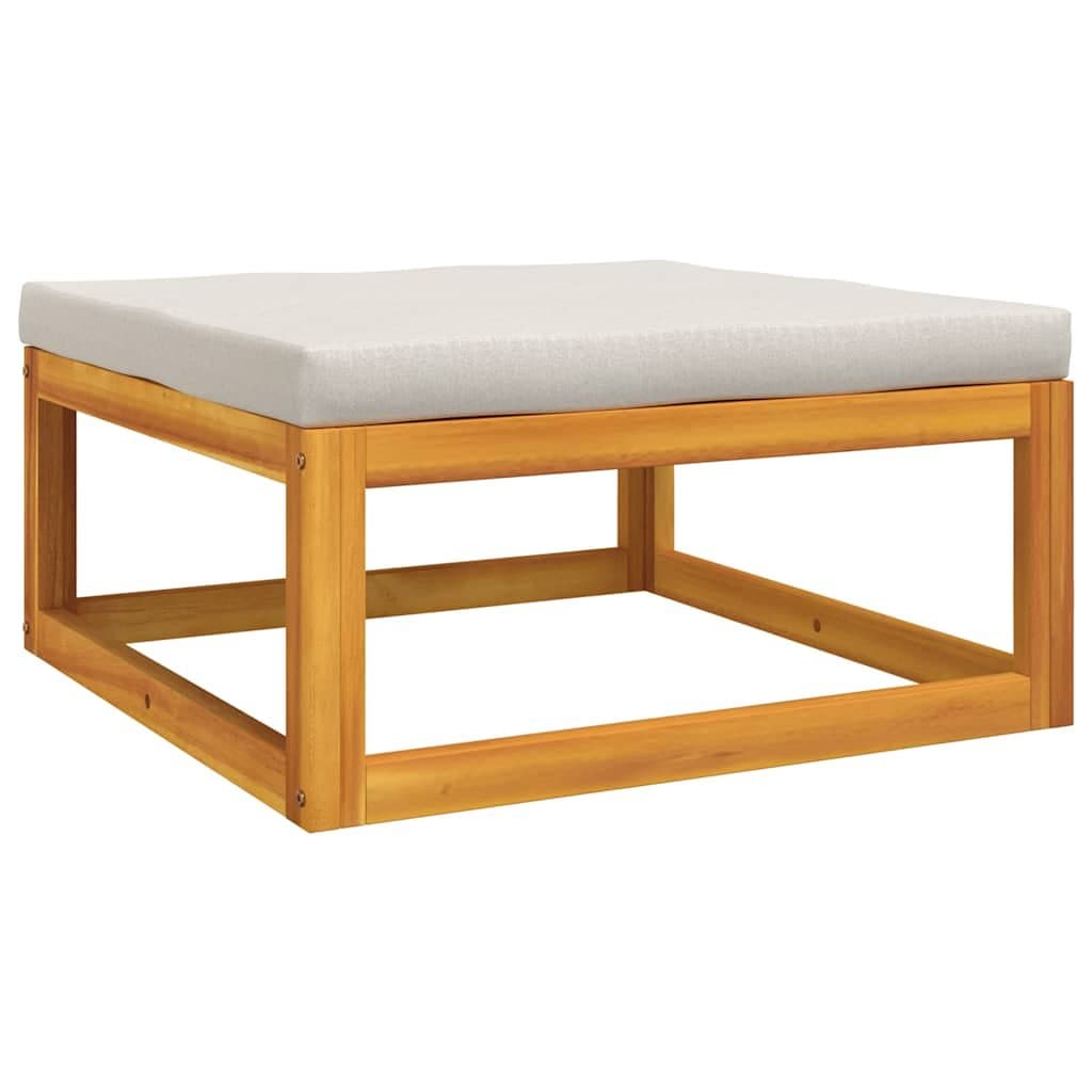 Outdoor Garden Lounge Set with Grey Cushions and Acacia Table