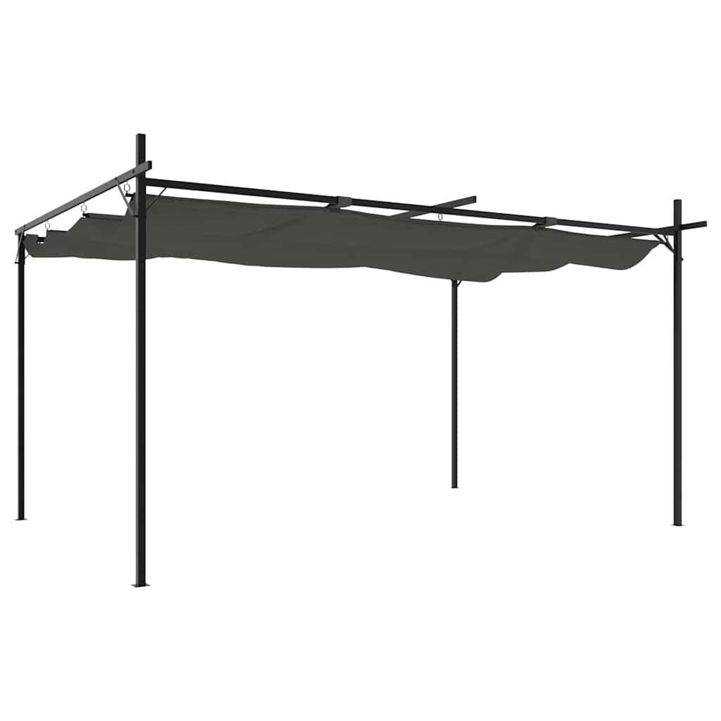 Anthracite Pergola with Retractable Roof