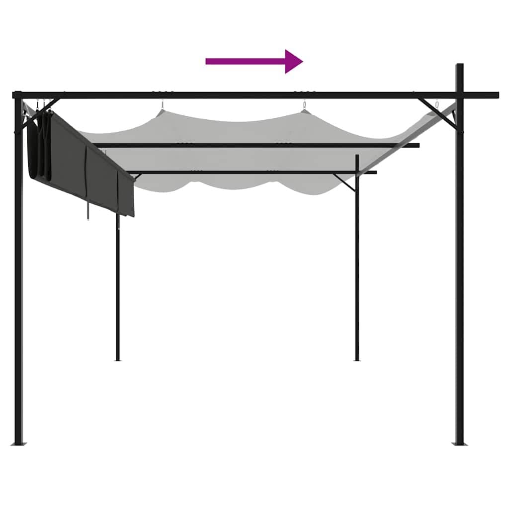 Anthracite Pergola with Retractable Roof