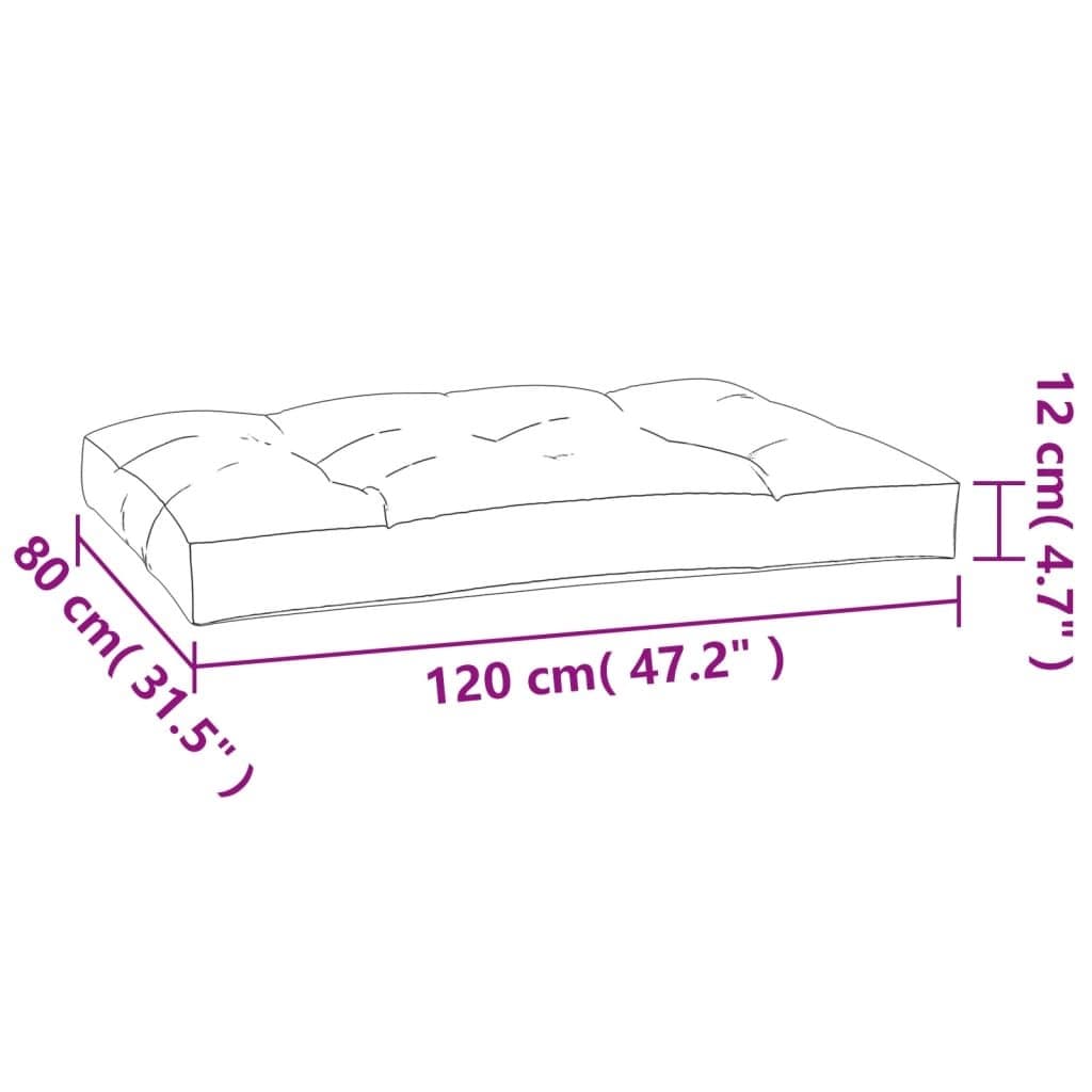 Outdoor Pallet Cushion Cream 120x80x12 cm for Comfort