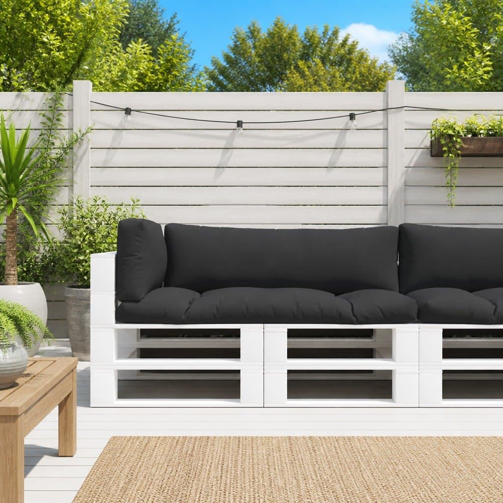 Pallet Cushions 3 pcs Black Outdoor Garden Furniture Seat Pad Decor