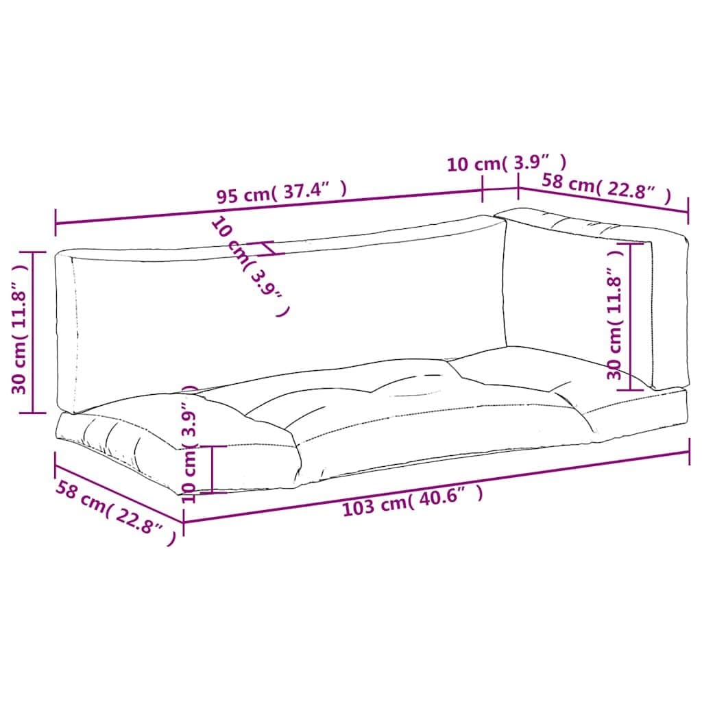 Pallet Cushions 3 pcs Black Outdoor Garden Furniture Seat Pad Decor