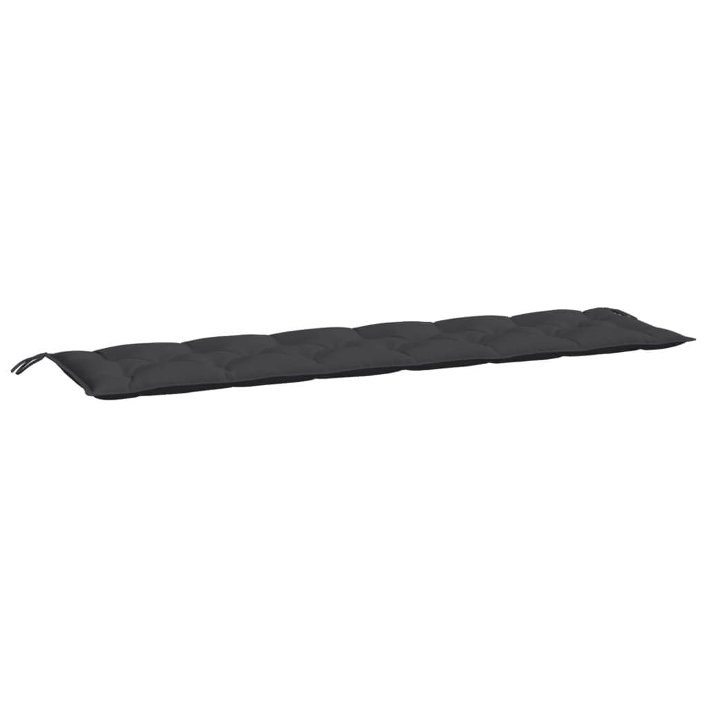 Outdoor Garden Bench Cushion Black 200x50x7cm