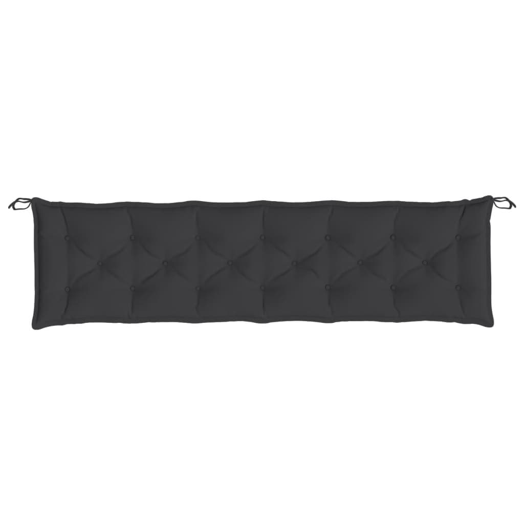 Outdoor Garden Bench Cushion Black 200x50x7cm