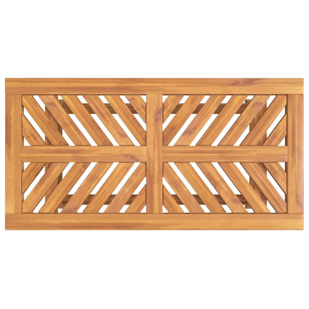 Coffee Table 100x50x45 cm Solid Acacia Wood Fishbone Pattern Garden Furniture