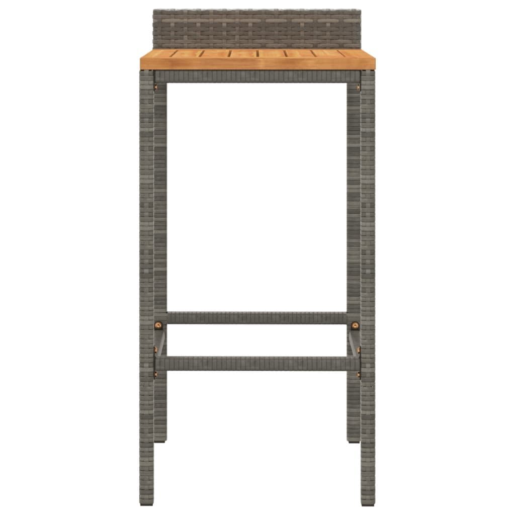 Grey Poly Rattan Bar Stools 4pcs Set