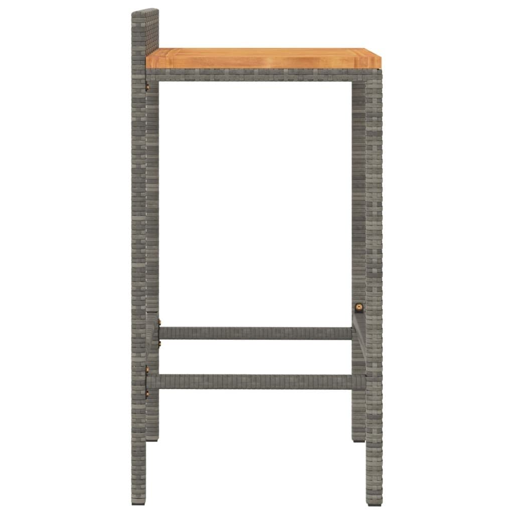 Grey Poly Rattan Bar Stools 4pcs Set