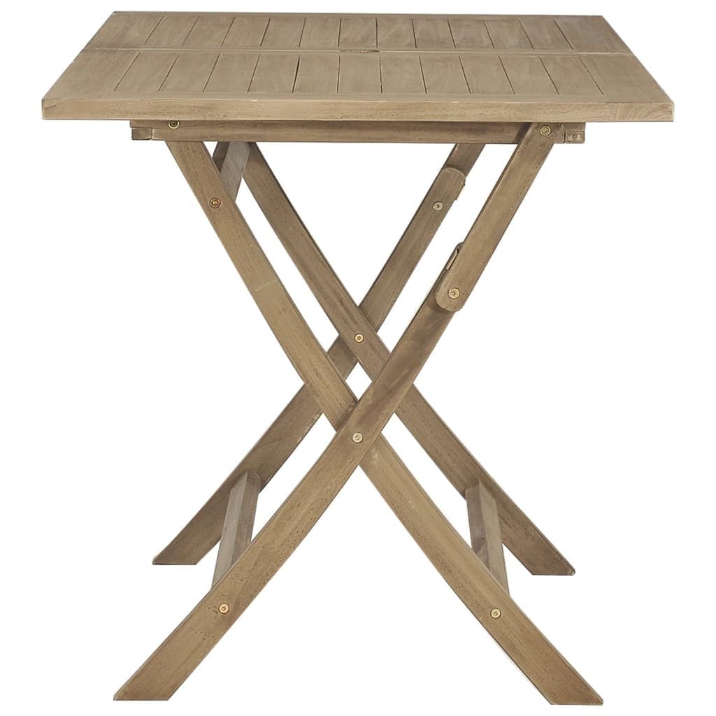 Teak Wood Folding Garden Table for Outdoor Dining 120x70x75cm