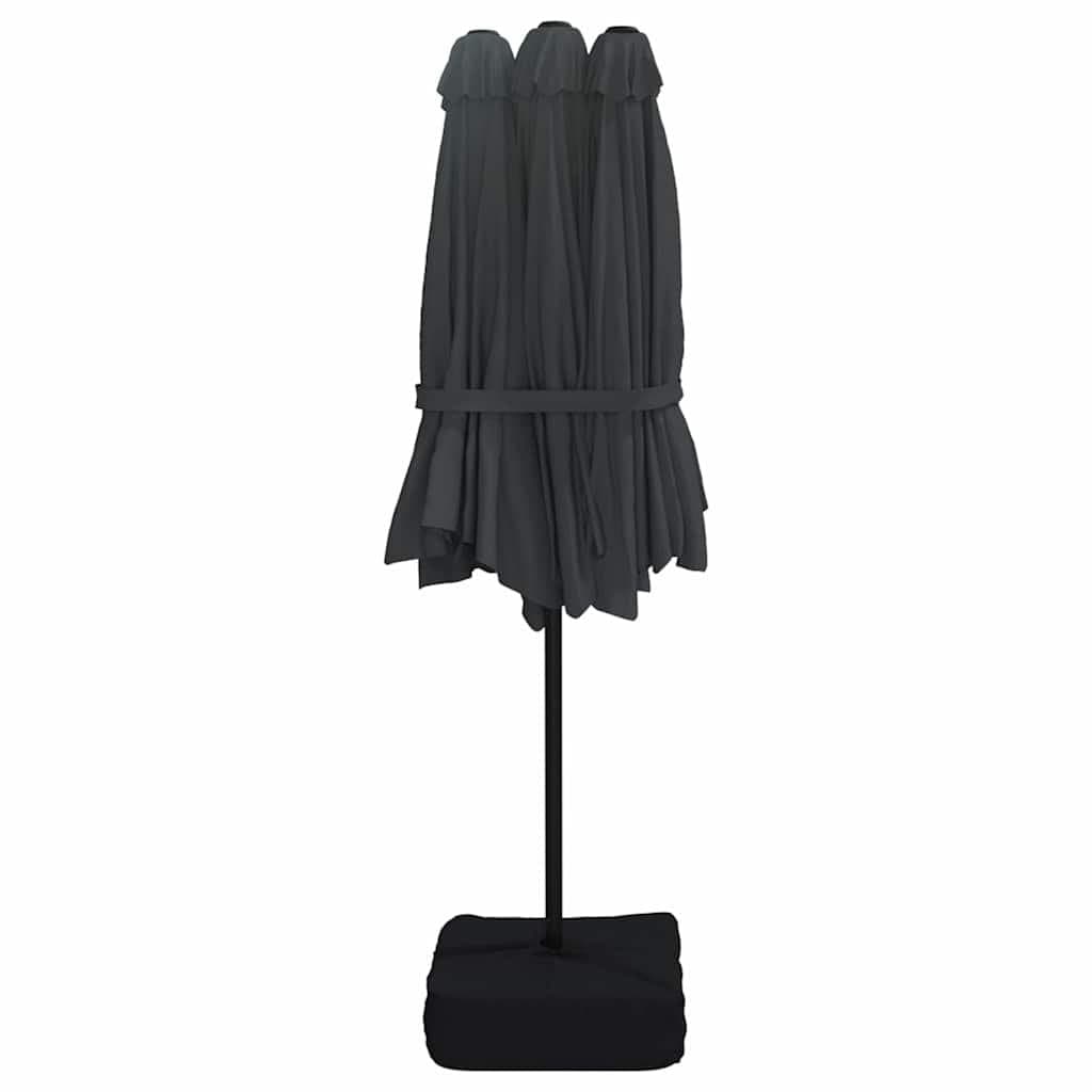 Double-Head Garden Parasol with Crank Mechanism