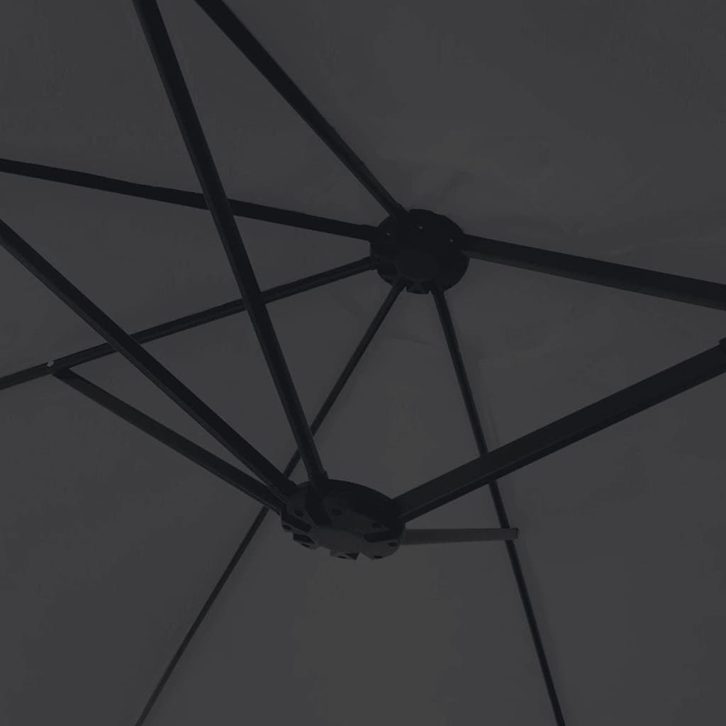 Double-Head Garden Parasol with Crank Mechanism