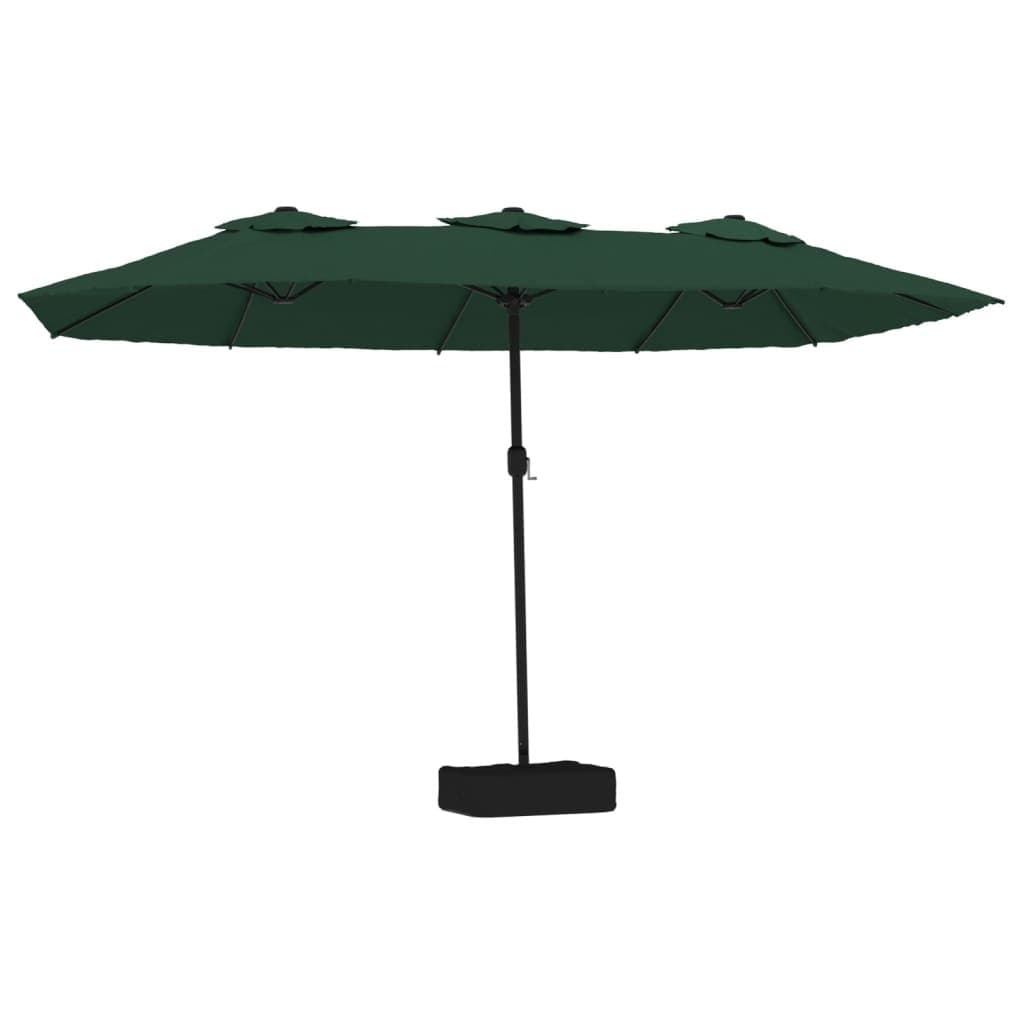 Double-Head Garden Parasol with LED Lights 449x265cm