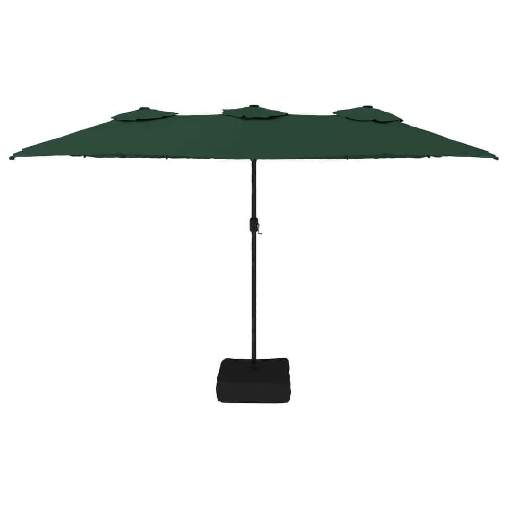 Double-Head Garden Parasol with LED Lights 449x265cm