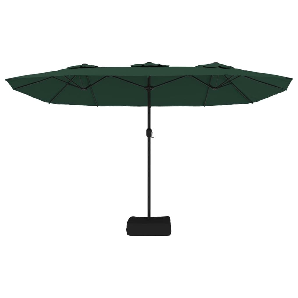 Double-Head Garden Parasol with LED Lights 449x265cm