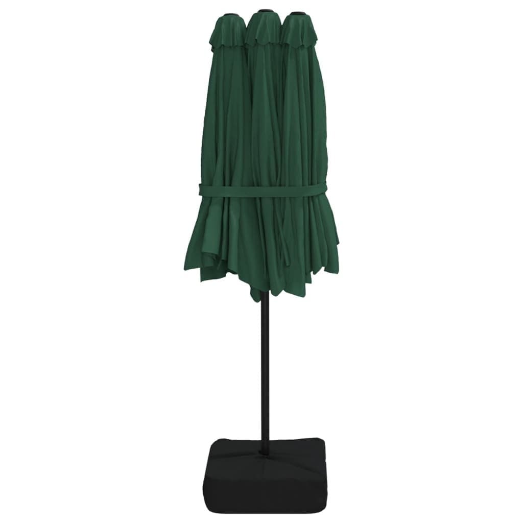 Double-Head Garden Parasol with LED Lights 449x265cm