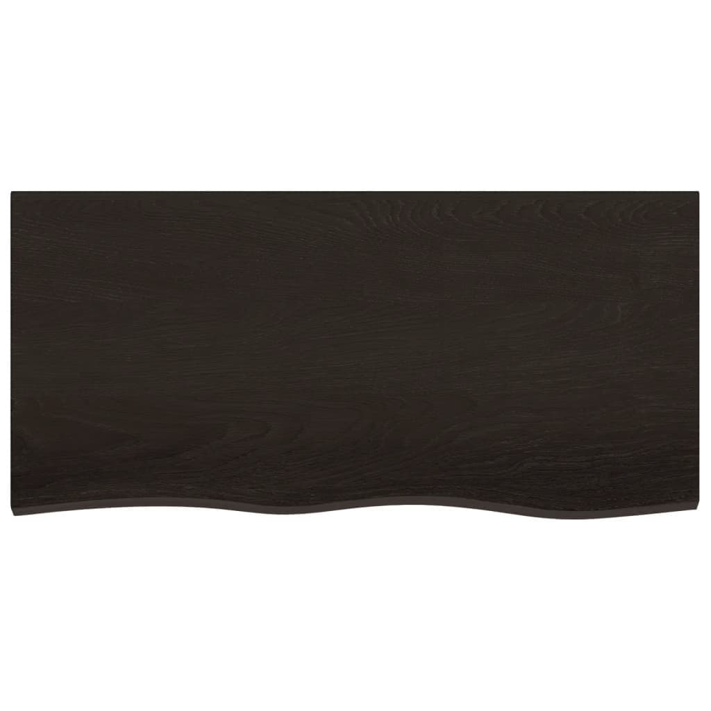 Solid Oak Wood Wall Shelf with Live Edge 100x50cm