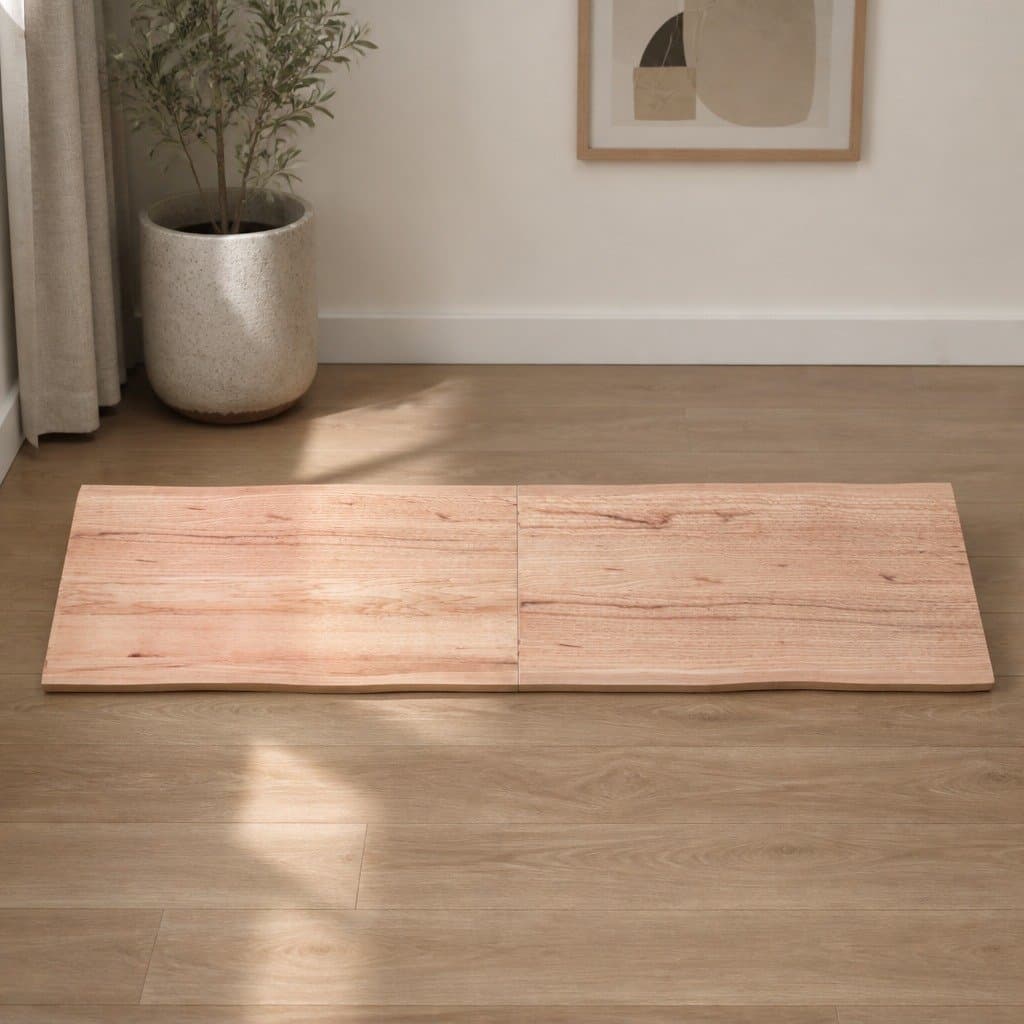 Solid Oak Live Edge Table Top 160x40cm Light Brown