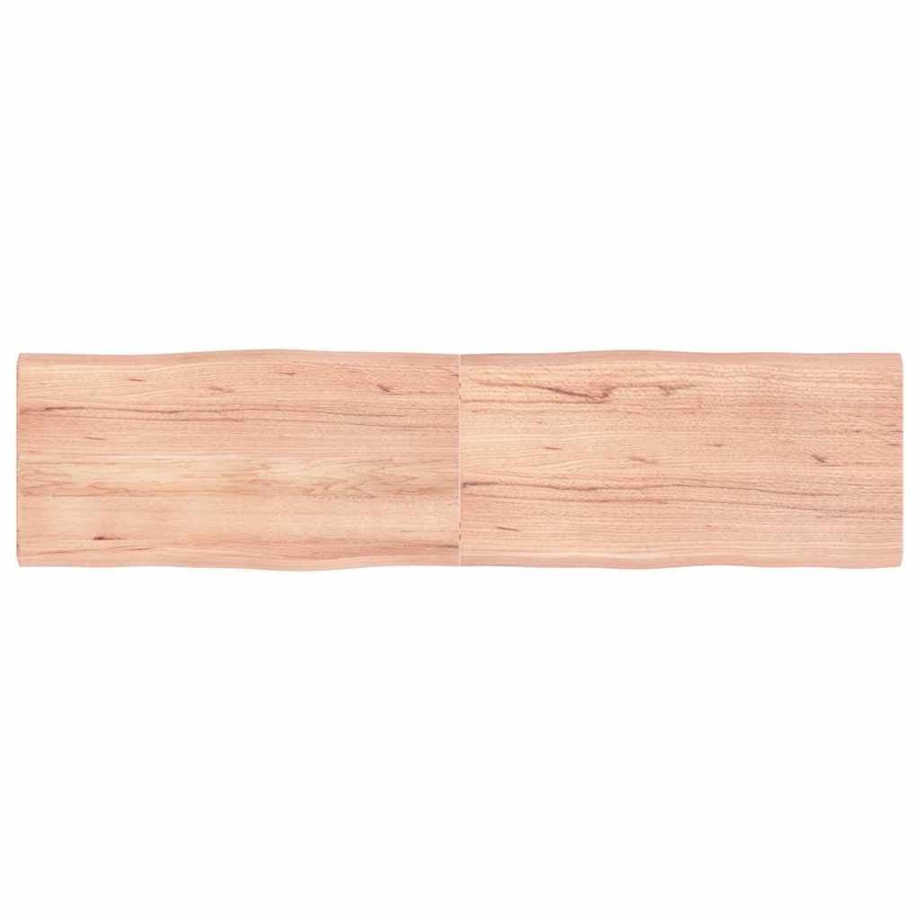 Solid Oak Live Edge Table Top 160x40cm Light Brown
