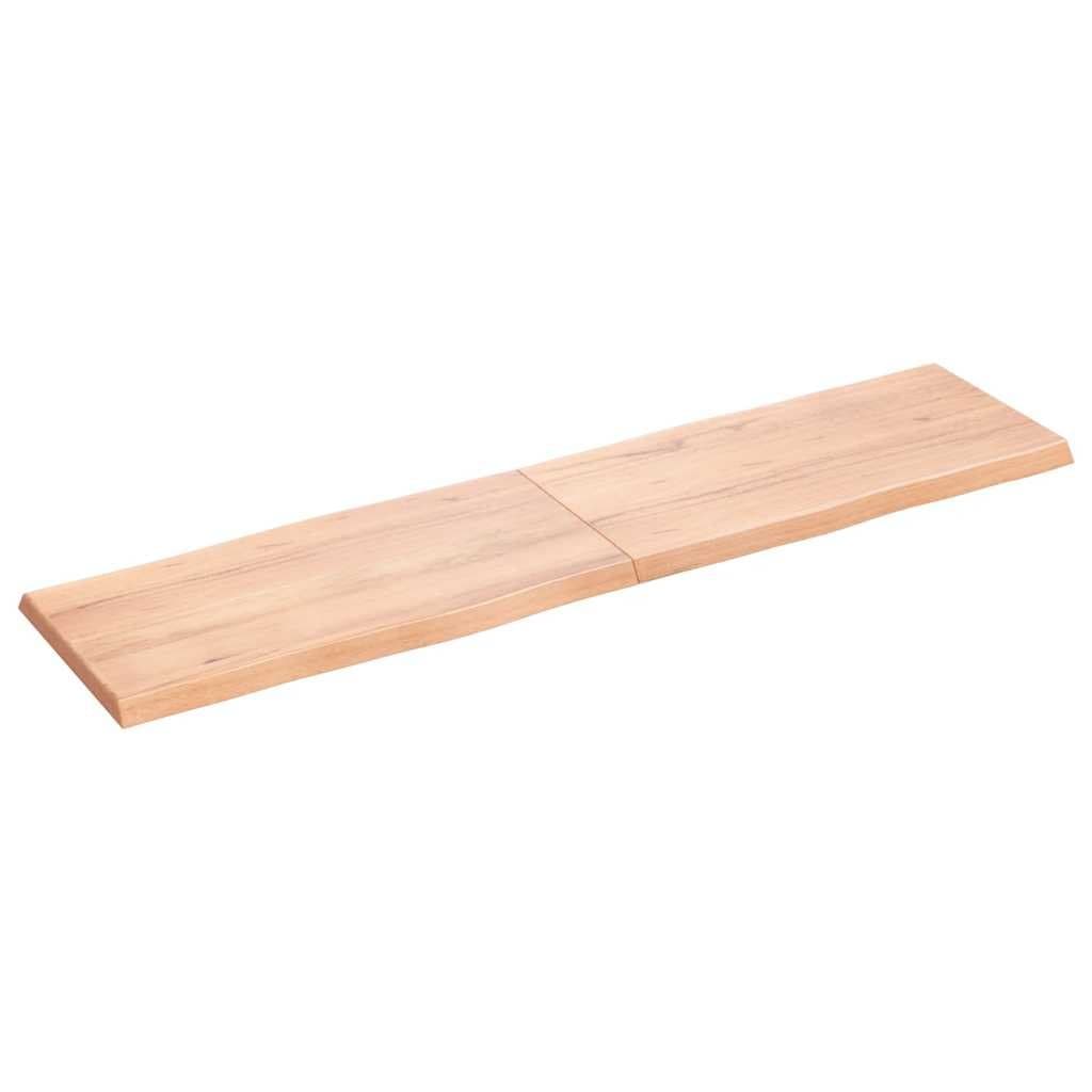 Solid Oak Live Edge Table Top 160x40cm Light Brown