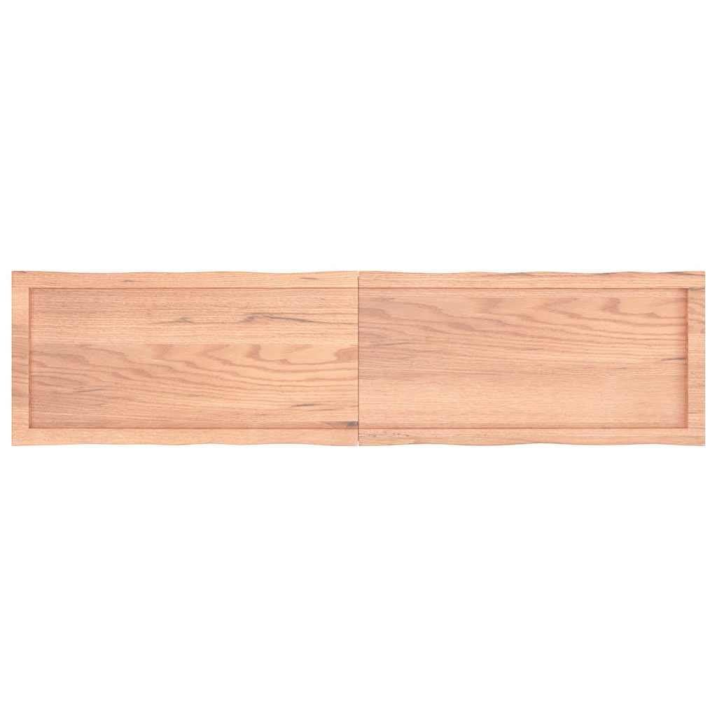 Solid Oak Live Edge Table Top 160x40cm Light Brown