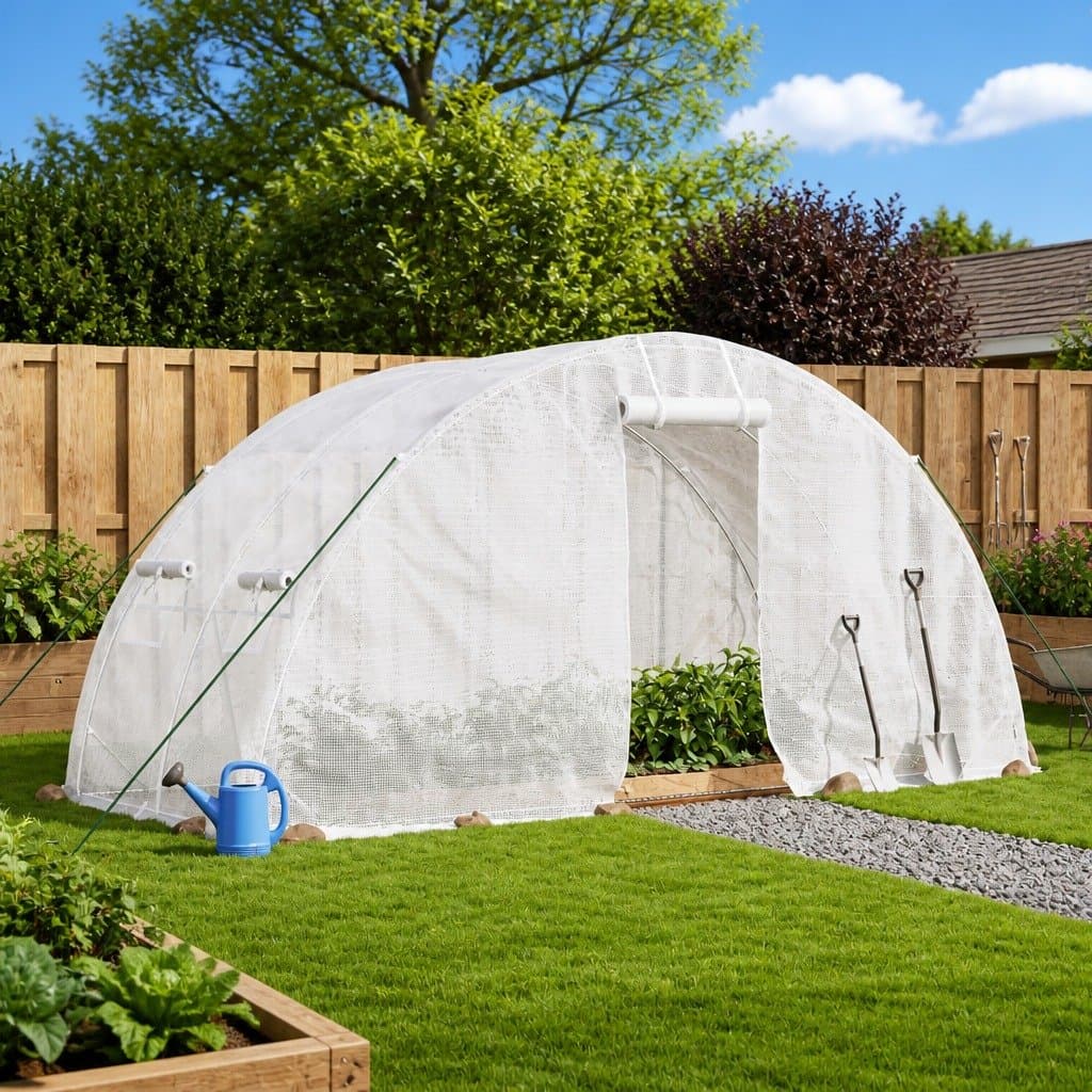 Steel Frame Greenhouse with UV-Resistant Cover