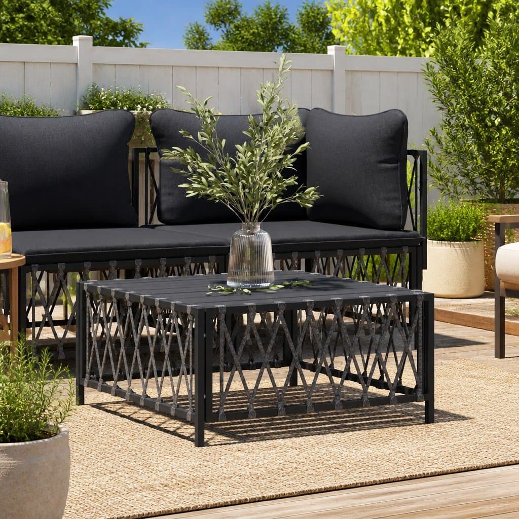 Anthracite Garden Table 70x70x34 cm Outdoor Patio Furniture