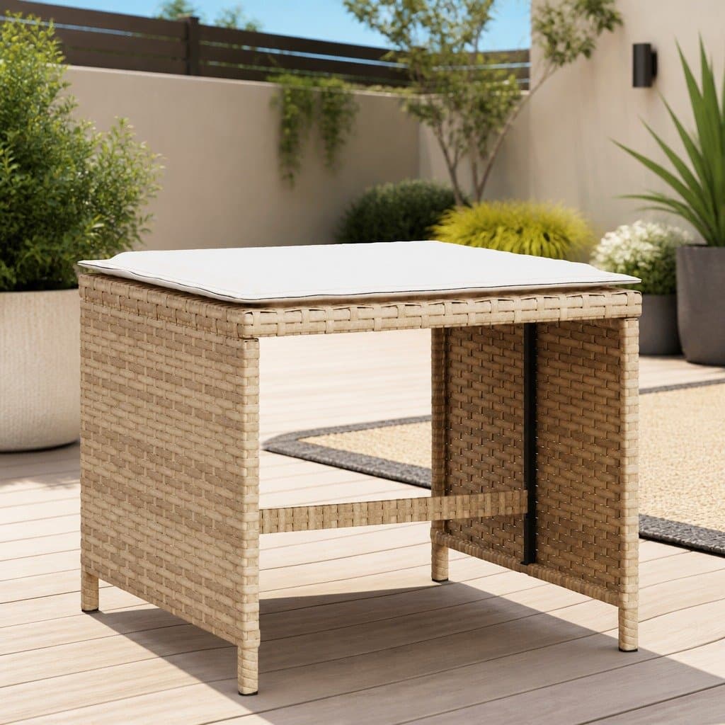 Garden Stools with Cushions 4 pcs Beige 41x41x36 cm