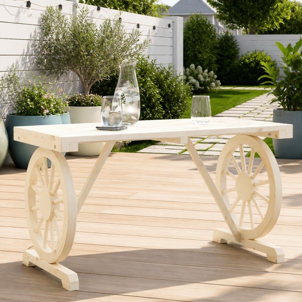 Fir Wood Garden Table 115x55x65cm for Outdoor Dining