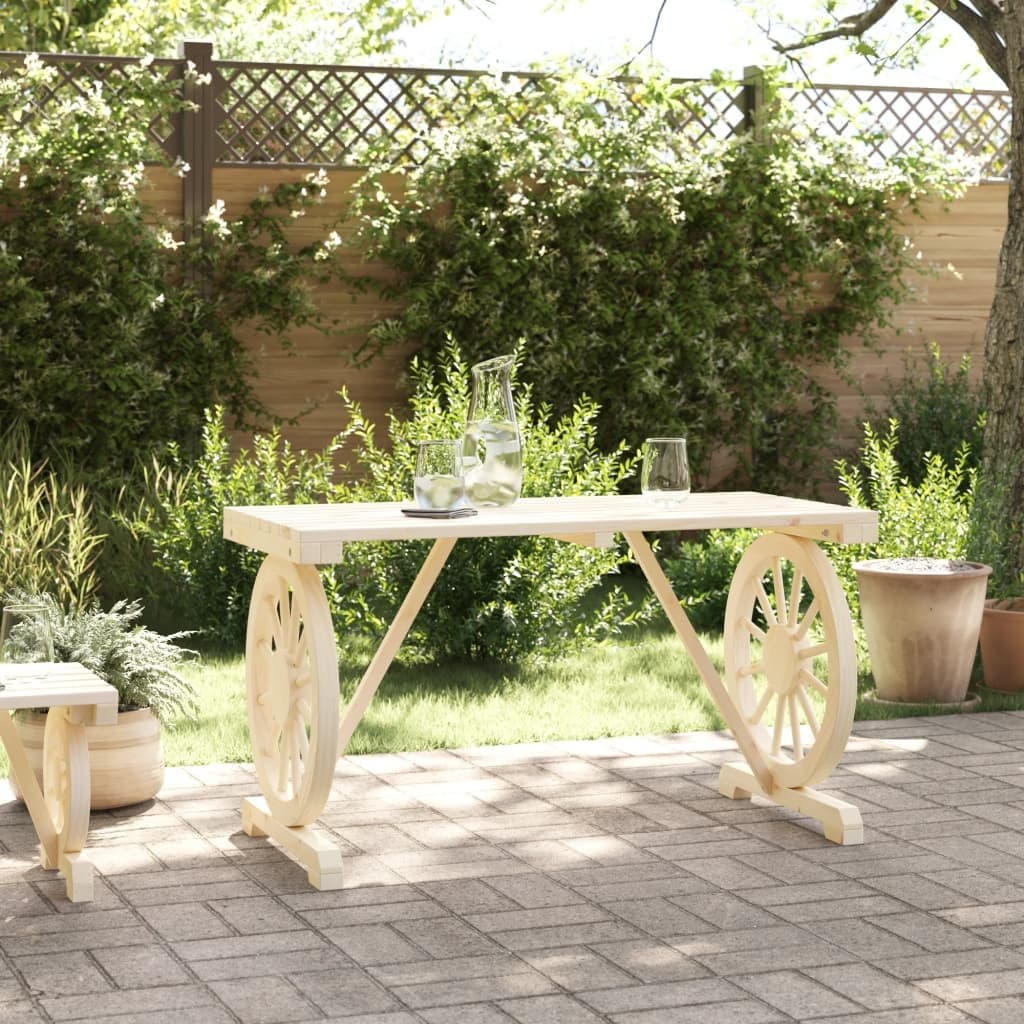Fir Wood Garden Table 115x55x65cm for Outdoor Dining