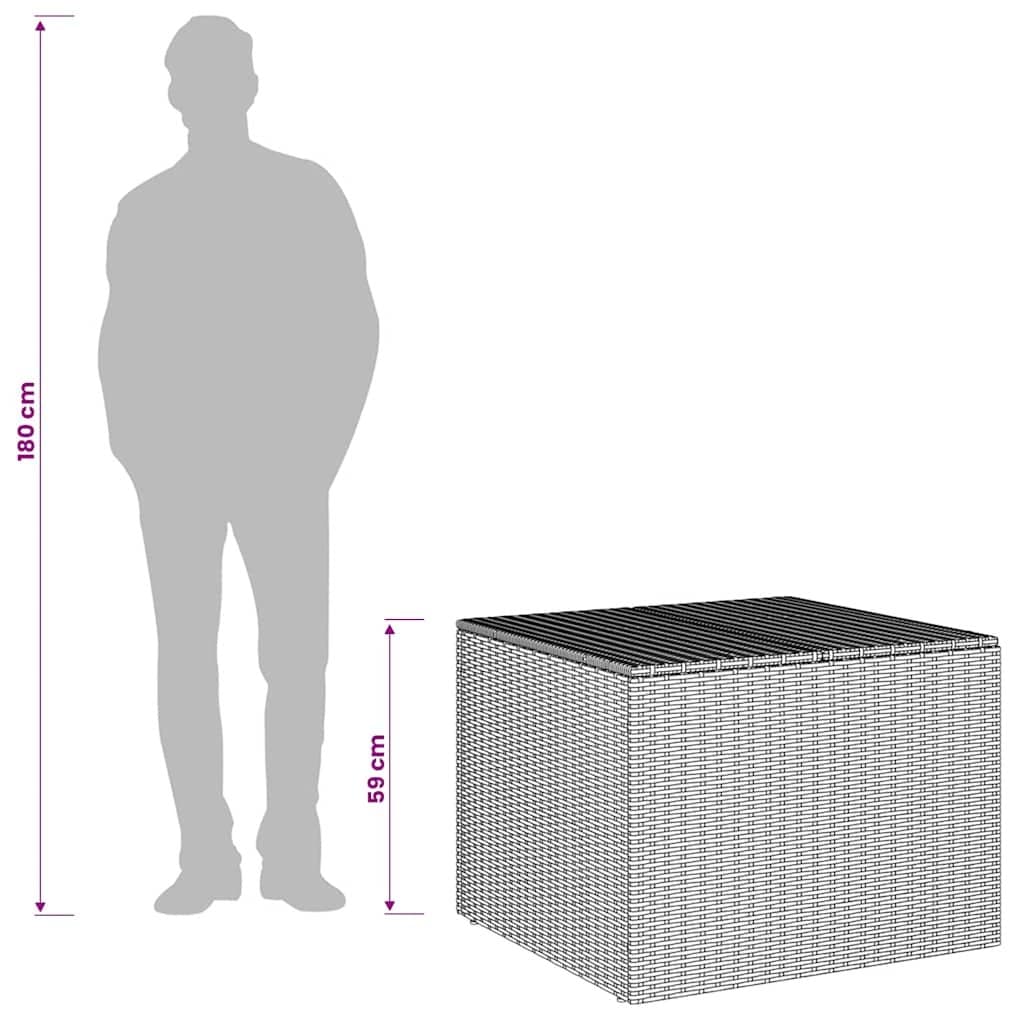 Grey Garden Storage Box 291L with Steel Frame