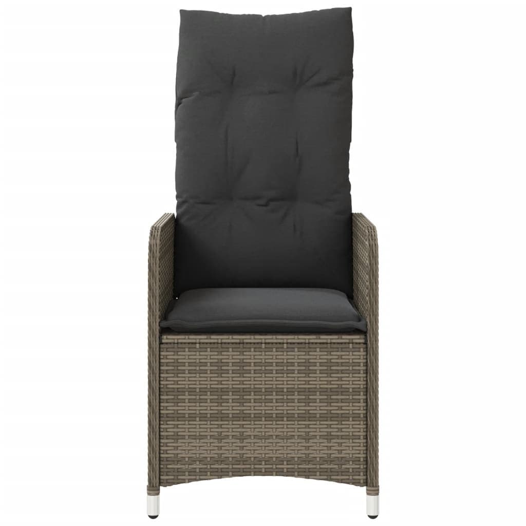 Grey Poly Rattan Outdoor Reclining Chairs Set of 2