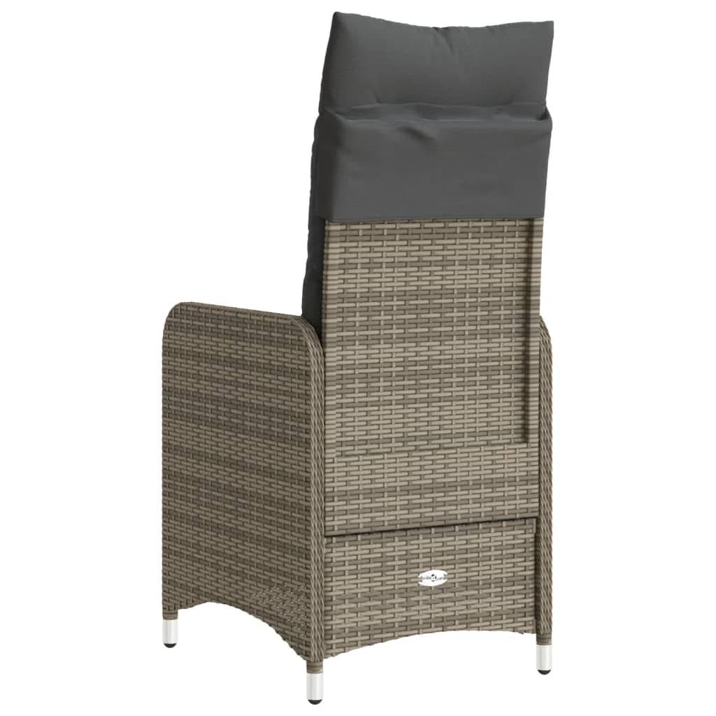 Grey Poly Rattan Outdoor Reclining Chairs Set of 2