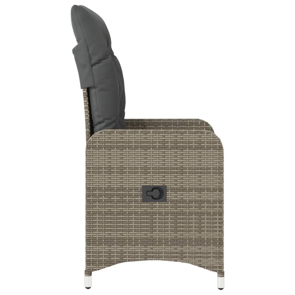 Grey Poly Rattan Outdoor Reclining Chairs Set of 2