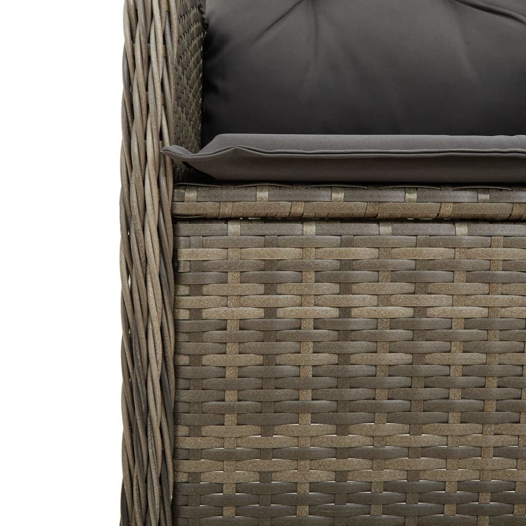 Grey Poly Rattan Outdoor Reclining Chairs Set of 2