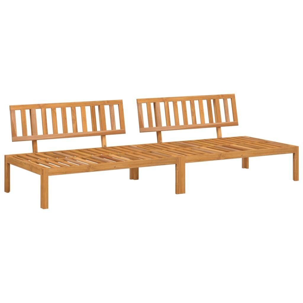Outdoor Sectional Sofa Middle Unit Garden Pallet 2 pcs Solid Acacia Wood Brown