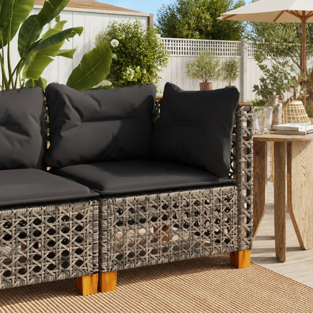 Grey Modular Garden Corner Sofa with Cushions