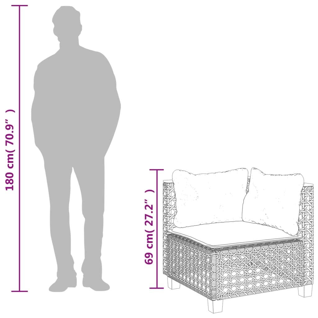 Grey Modular Garden Corner Sofa with Cushions