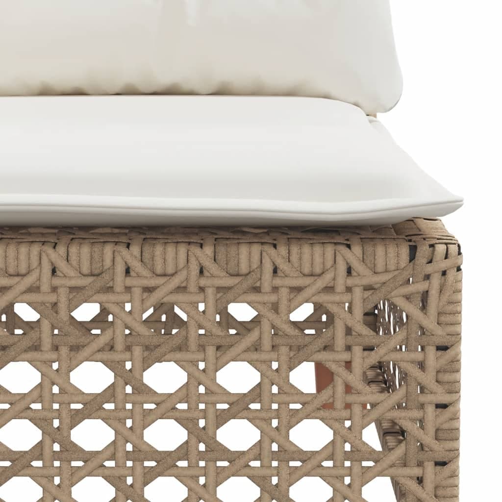 Beige Modular Outdoor Corner Garden Sofa with Cushions