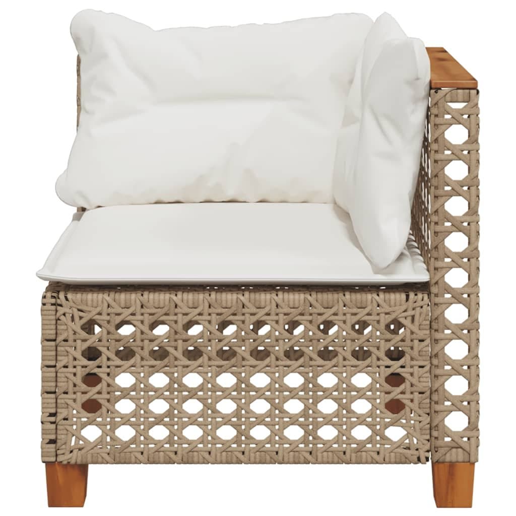 Beige Modular Outdoor Corner Garden Sofa with Cushions