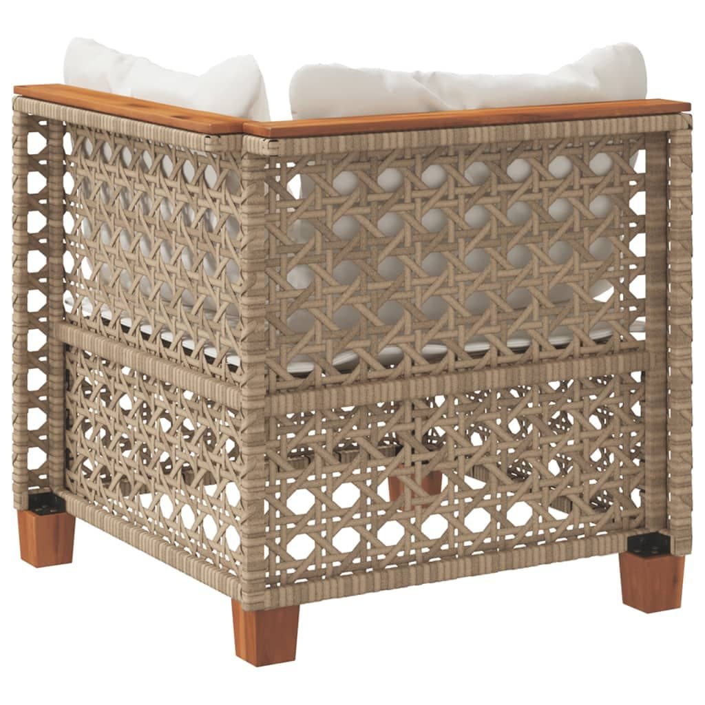 Beige Modular Outdoor Corner Garden Sofa with Cushions