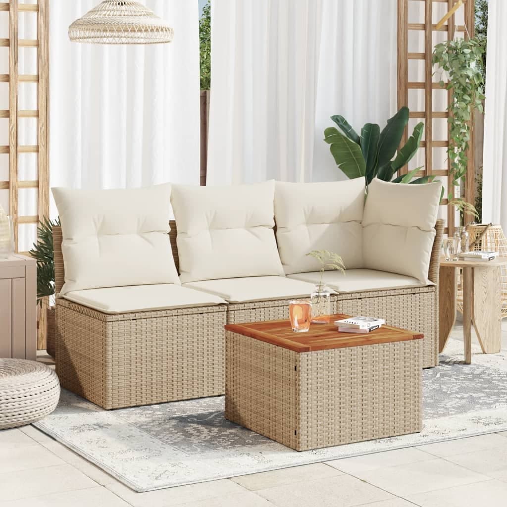 Beige Garden Table 55x55x37cm Outdoor Furniture