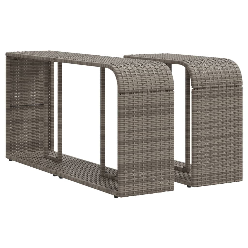 Grey Poly Rattan Storage Shelves for Outdoors
