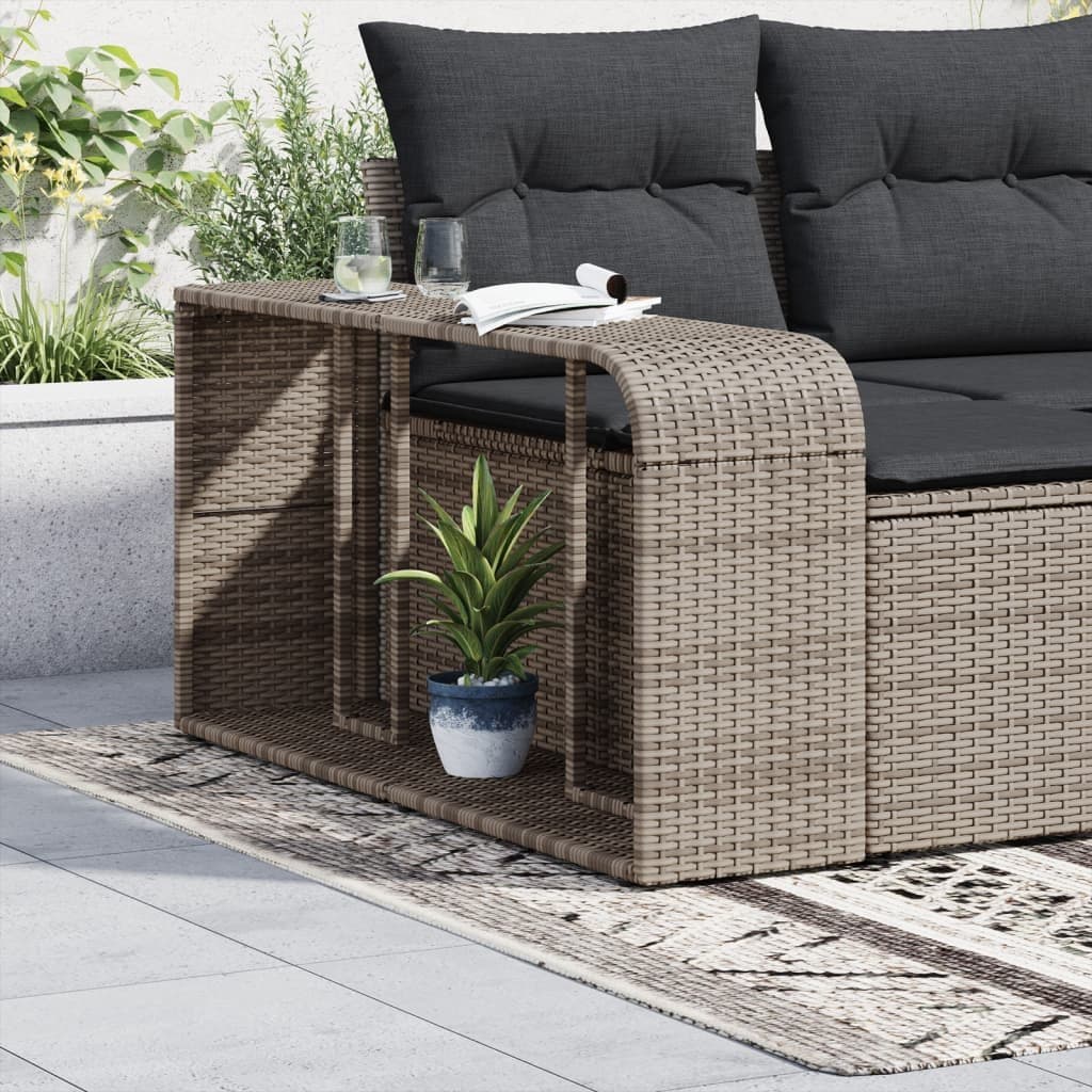 Grey Poly Rattan Storage Shelves for Outdoors
