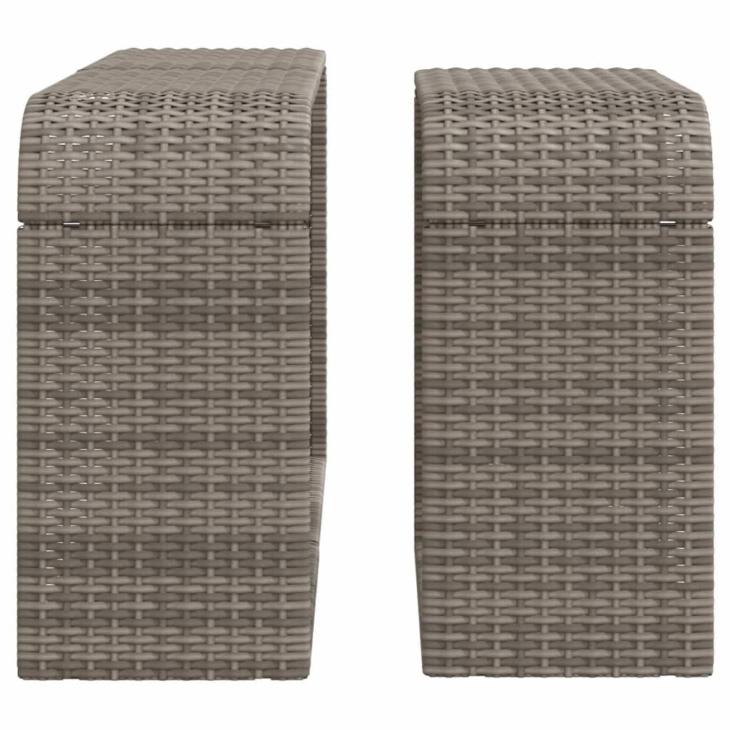 Grey Poly Rattan Storage Shelves for Outdoors