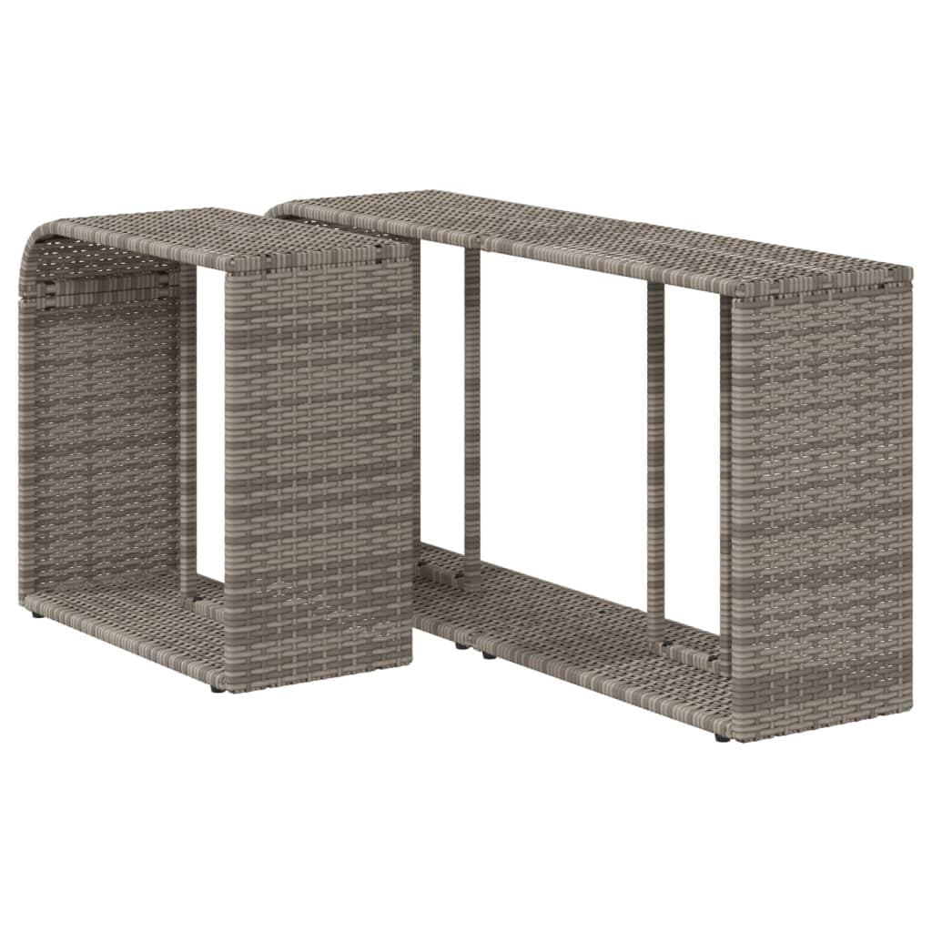 Grey Poly Rattan Storage Shelves for Outdoors