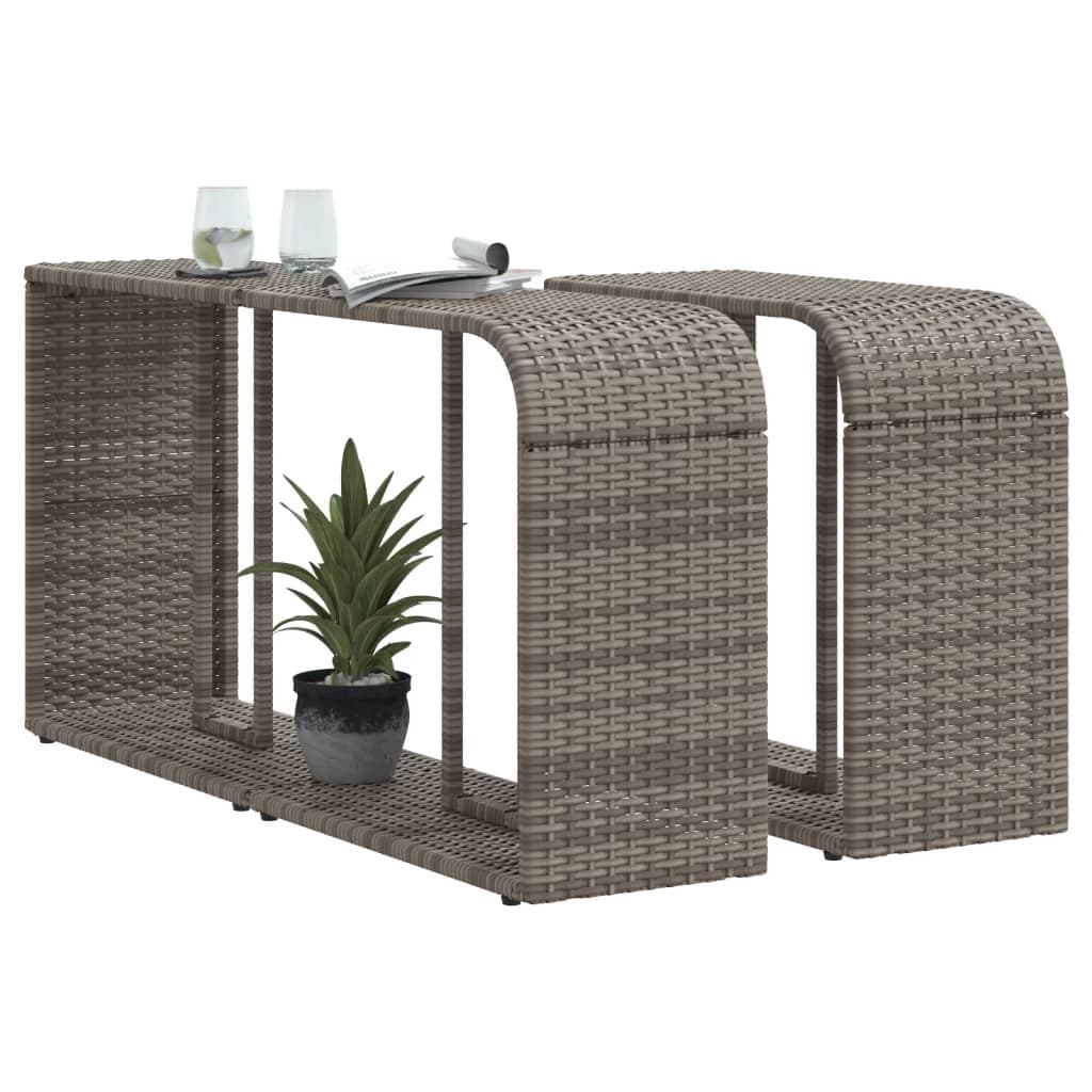 Grey Poly Rattan Storage Shelves for Outdoors