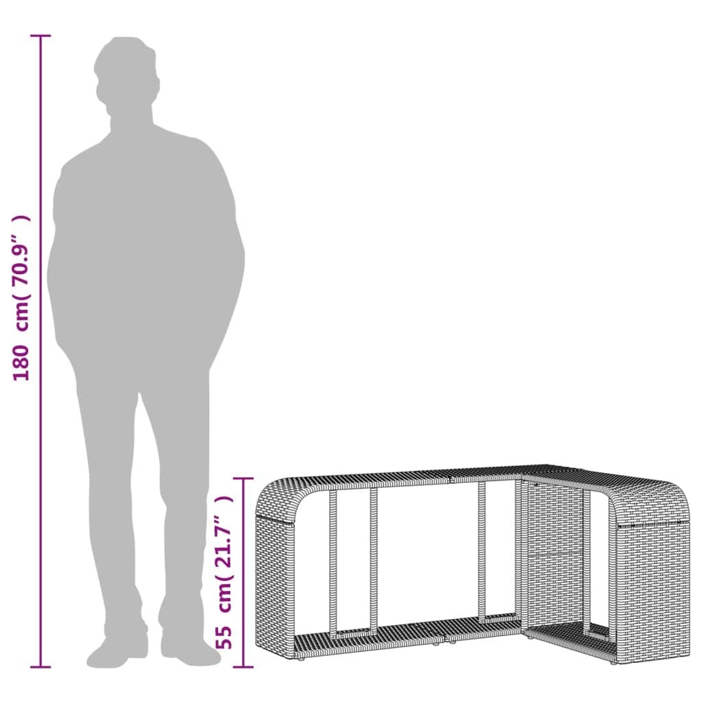 Grey Poly Rattan Storage Shelves for Outdoors
