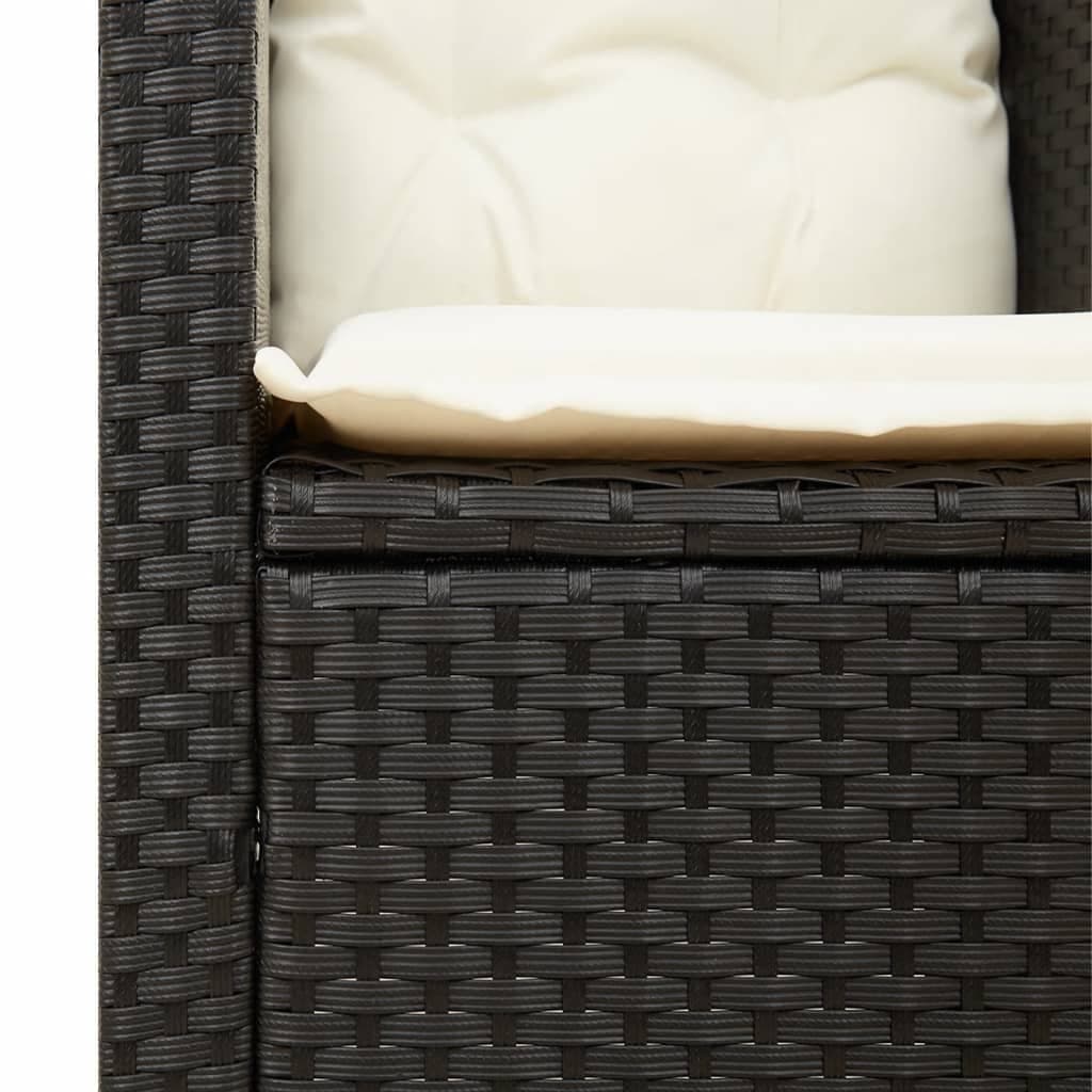 Black Poly Rattan Garden Chair with Cushions