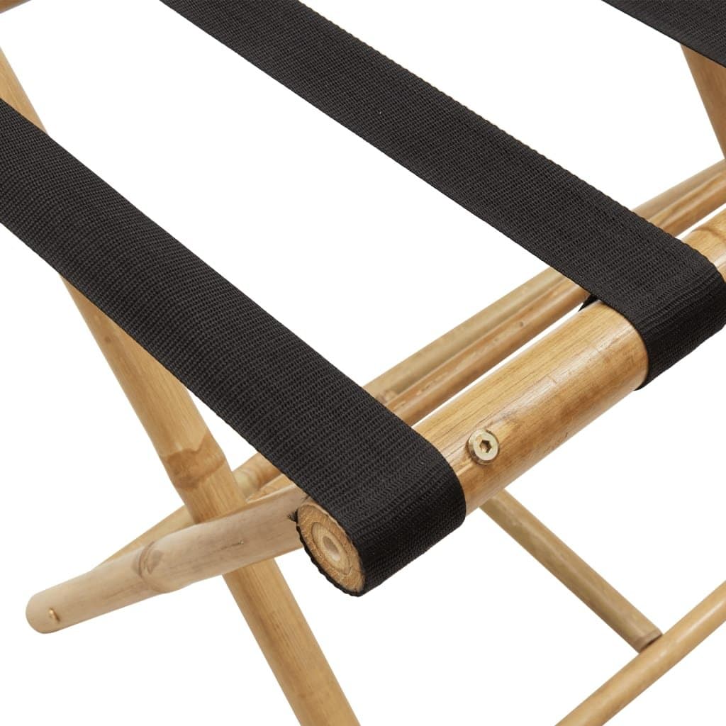 Bamboo Folding Luggage Rack with Two Shelves