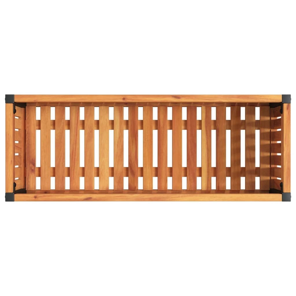 Solid Wood Acacia Garden Planter Box with Steel Frame